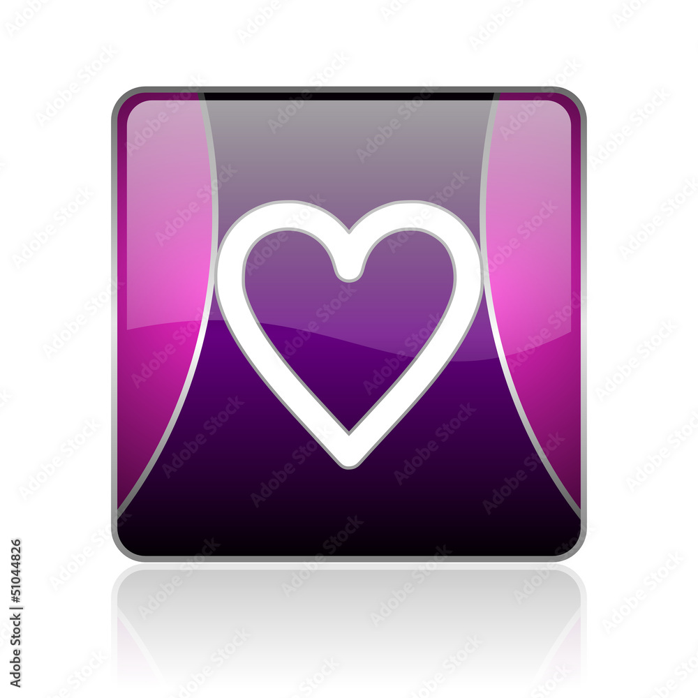 heart violet square web glossy icon heart violet square web glossy icon