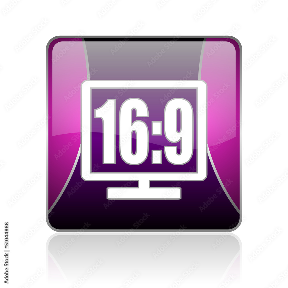 16 9 display violet square web glossy icon 16 9 display violet square web glossy icon