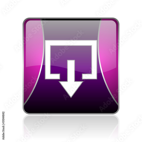 exit violet square web glossy icon