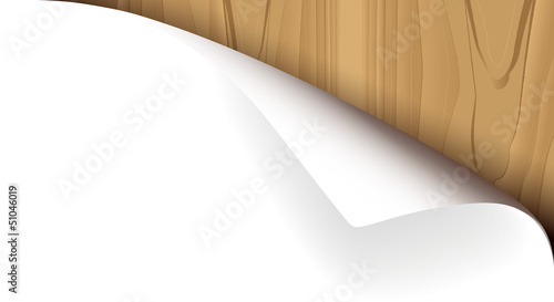 Ecke Papier mit Holzhintergrund