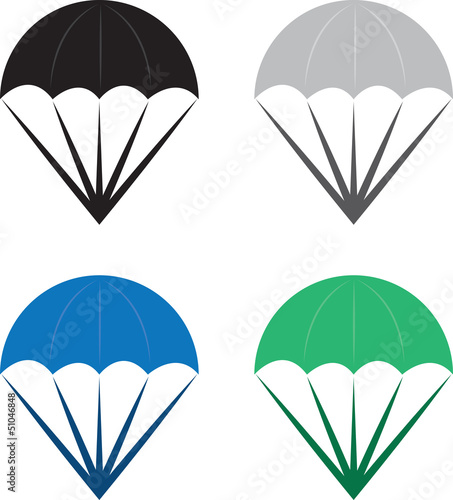 Isolated parachutes in various colors