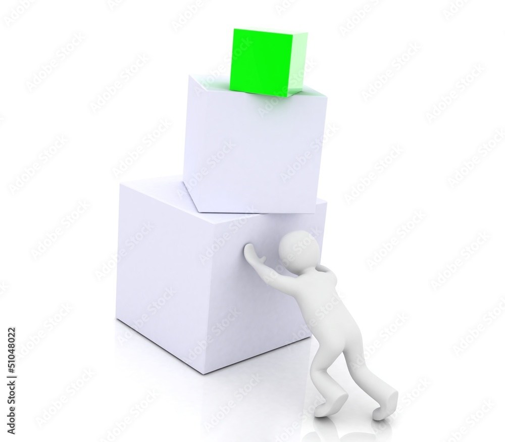 people 3D The construction of the cube of the blocks people 3D The construction of the cube of the blocks
