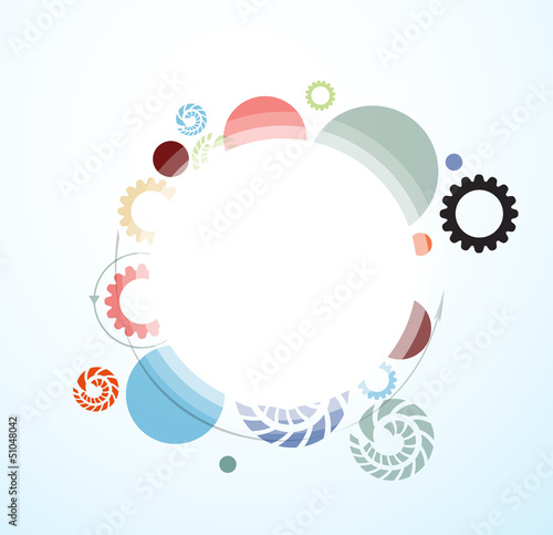 abstract bright coror circles and gears technology business back