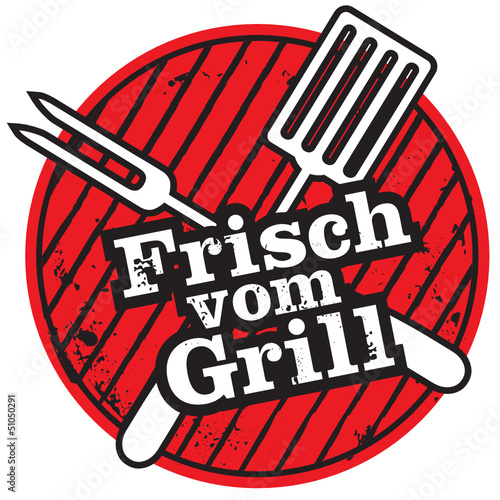 Button rot Frisch vom Grill