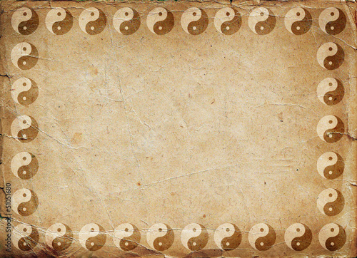 Tableau sur toile Ying yang background
