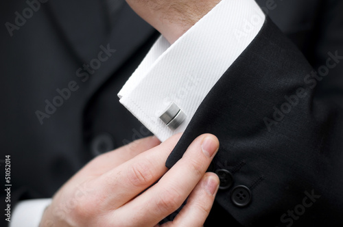 Quadro su tela Cuff link, man is getting dressed