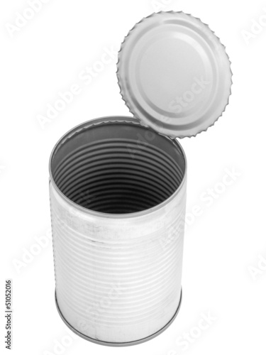 Empty metal food can