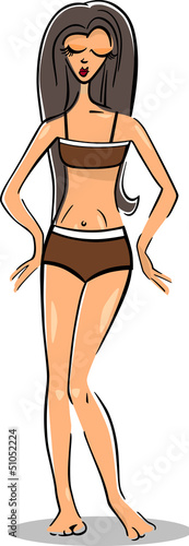 pretty woman in bikini or swimsuit
