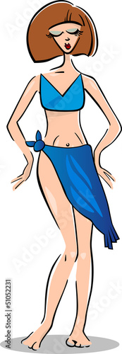 pretty woman in bikini or swimsuit