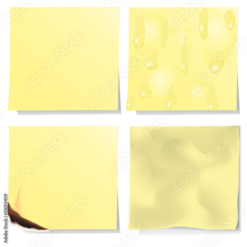 Set of note papers with clothes pegs