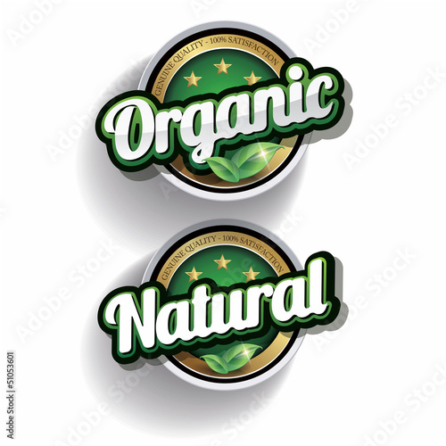 Hundred percent vector organic nature label