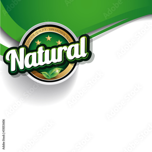 Hundred percent vector organic nature label