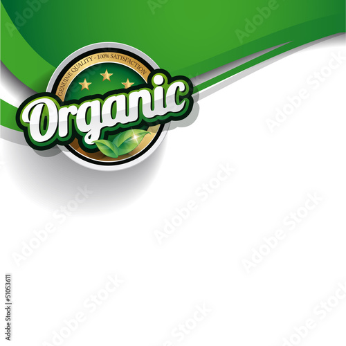 Hundred percent vector organic nature label
