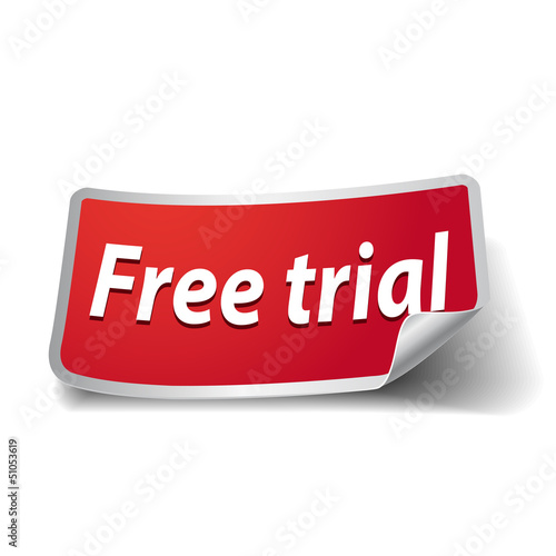 100% free and free trial label vector