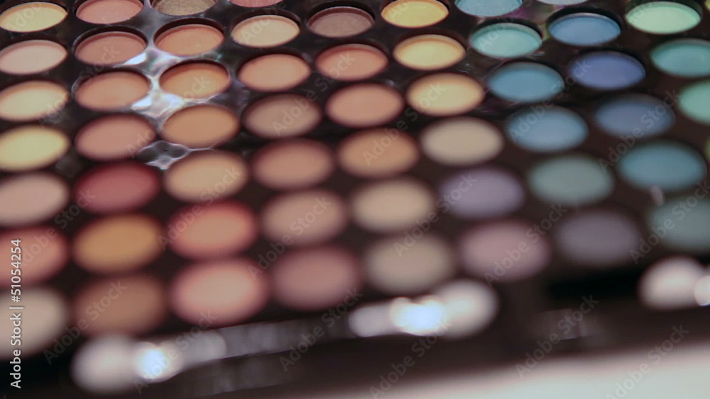 Make-up multicolor cosmetic palette. Selective focus Make-up multicolor cosmetic palette. Selective focus