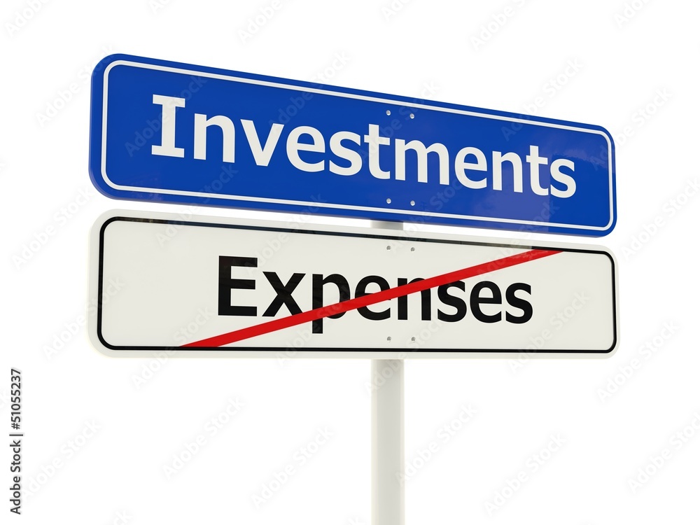 Investments road sign isolated on white background Investments road sign isolated on white background