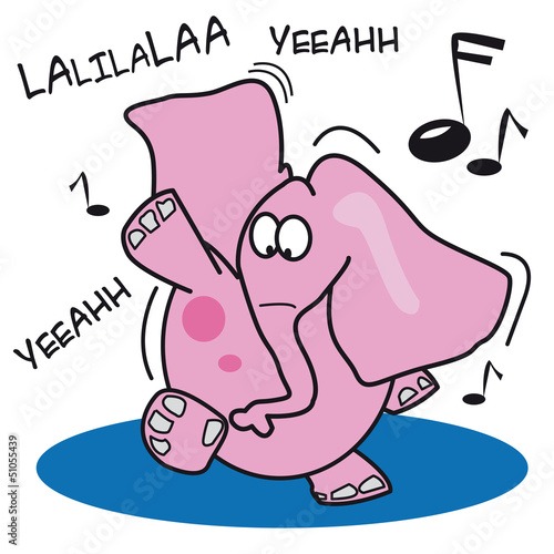 éléphant, musicien, danseur, chanteur, personnage, métier