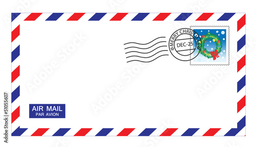 christmas airmail envelope