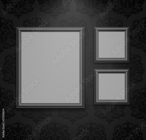 Empty frames on the wall.