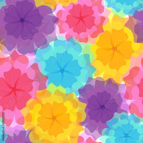 Seamless pattern - colorful flowers