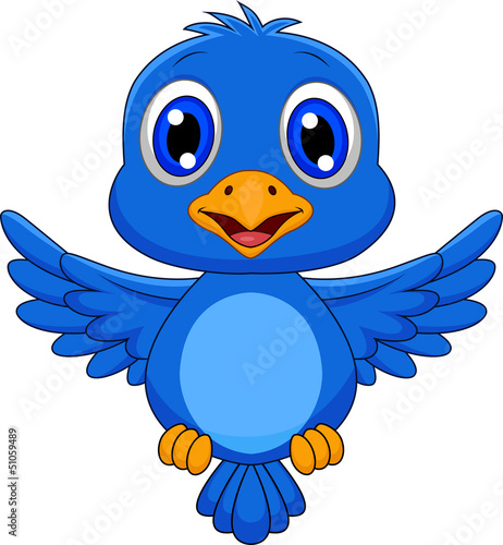 Cute blue bird cartoon