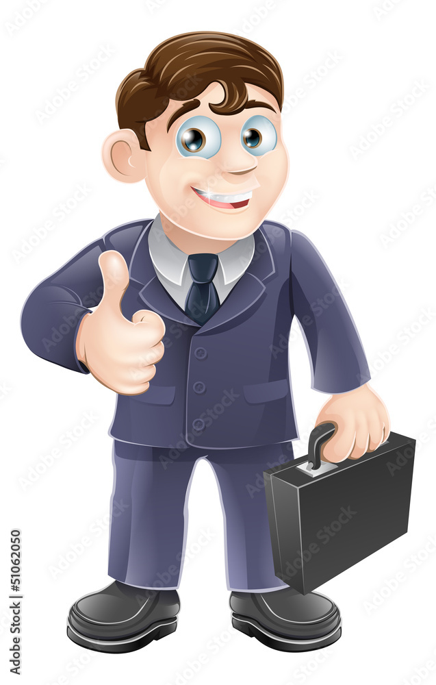 Fototapeta premium Man in suit thumbs up drawing
