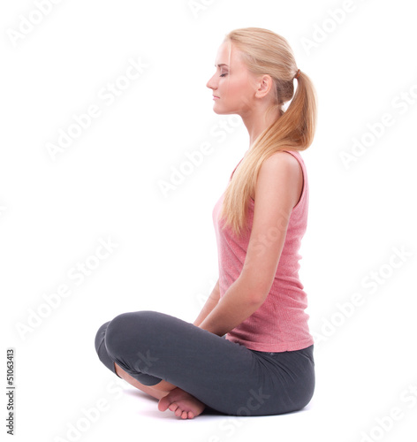 woman doing yoga