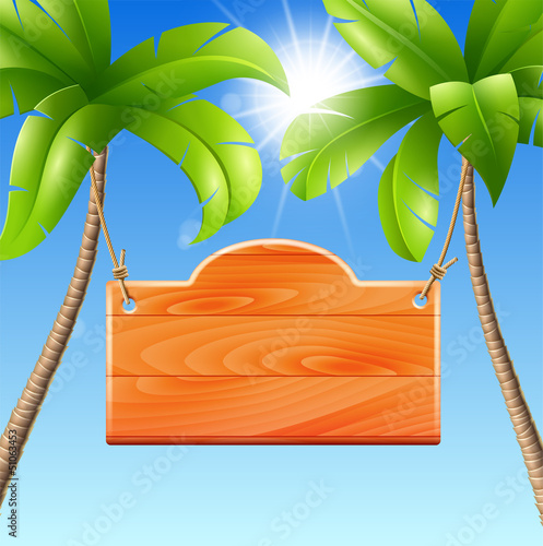 Illustration for a summer holiday by the sea
