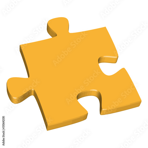3D Puzzleteil gelb