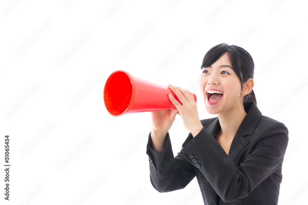 a young asian businesswoman on white background a young asian businesswoman on white background