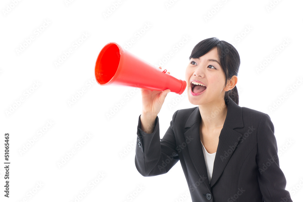 a young asian businesswoman on white background a young asian businesswoman on white background