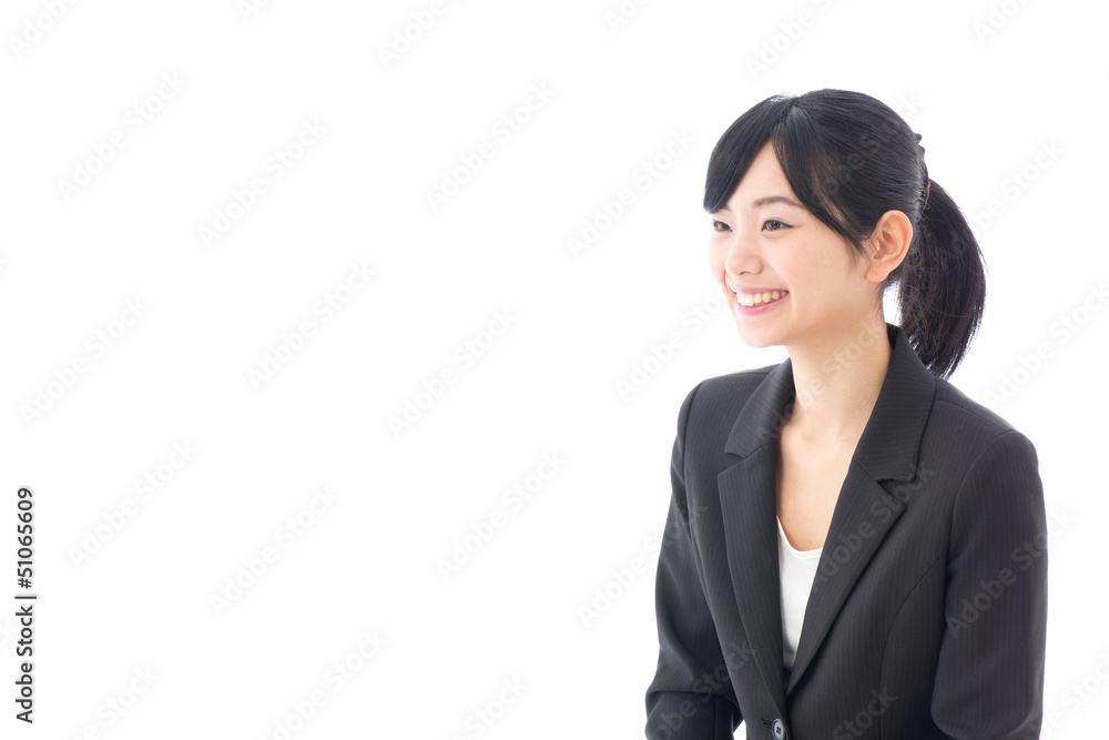a young asian businesswoman on white background a young asian businesswoman on white background