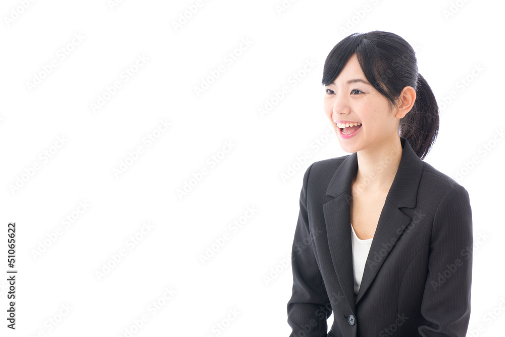 a young asian businesswoman on white background a young asian businesswoman on white background