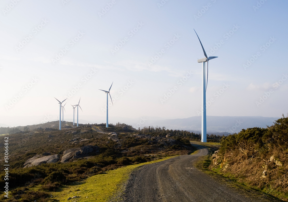 Wind turbines and trail