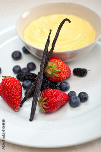 custard vanilla pastry cream and berries