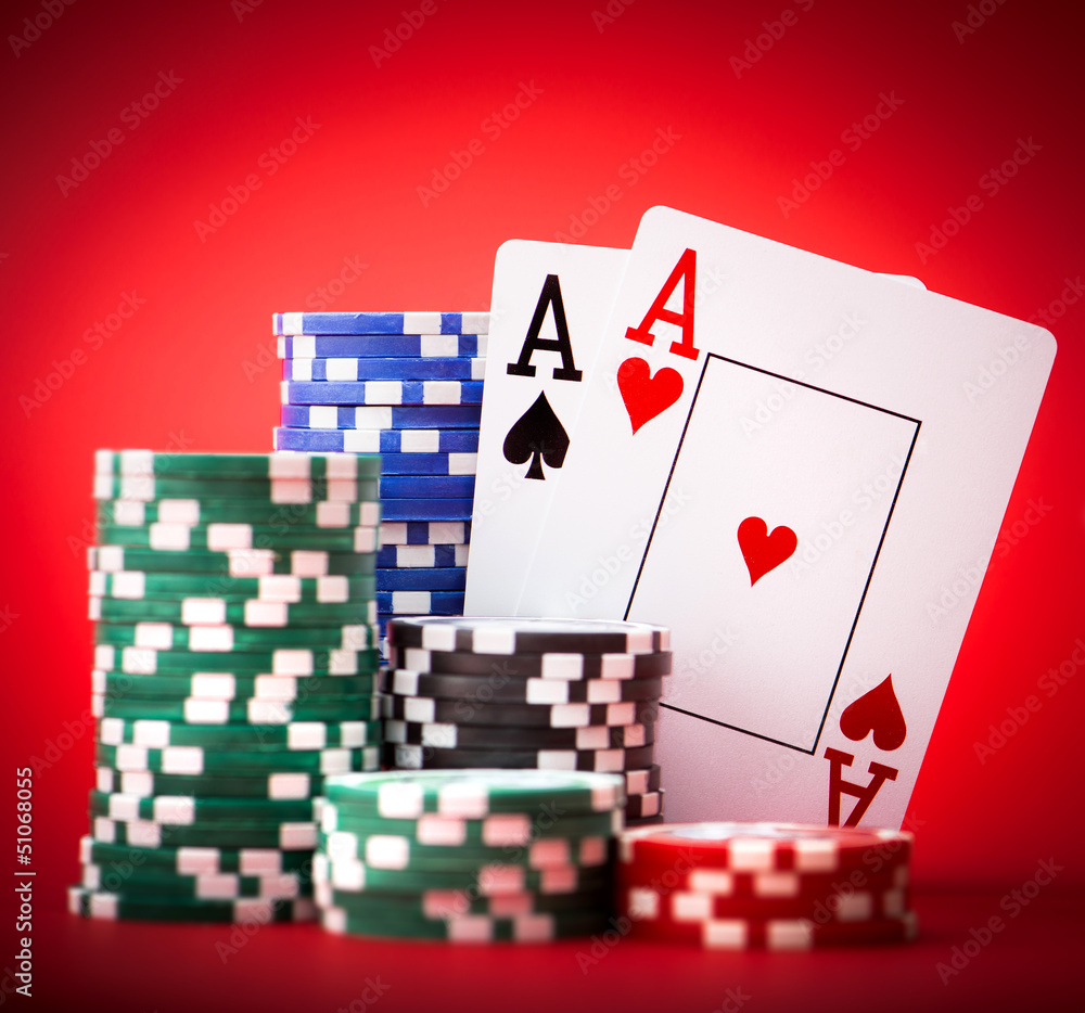 Obraz premium chips and two aces