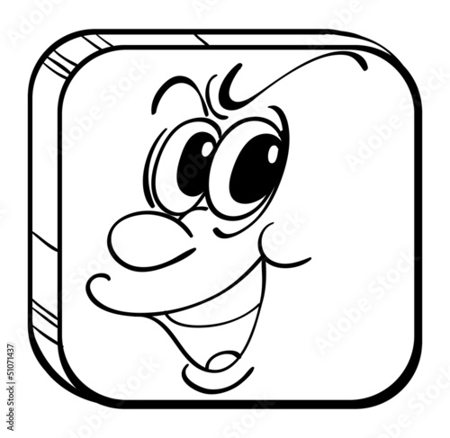 A cube with a face smiling