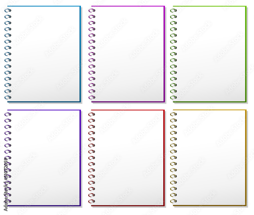 Six spring notebooks Six spring notebooks