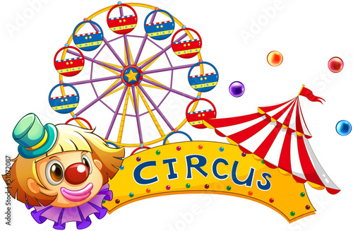 A circus signboard