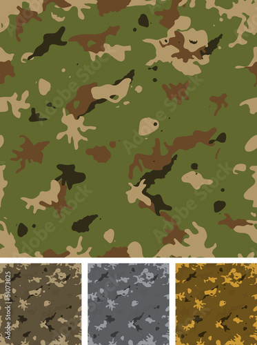 Seamless Military Camouflage Set