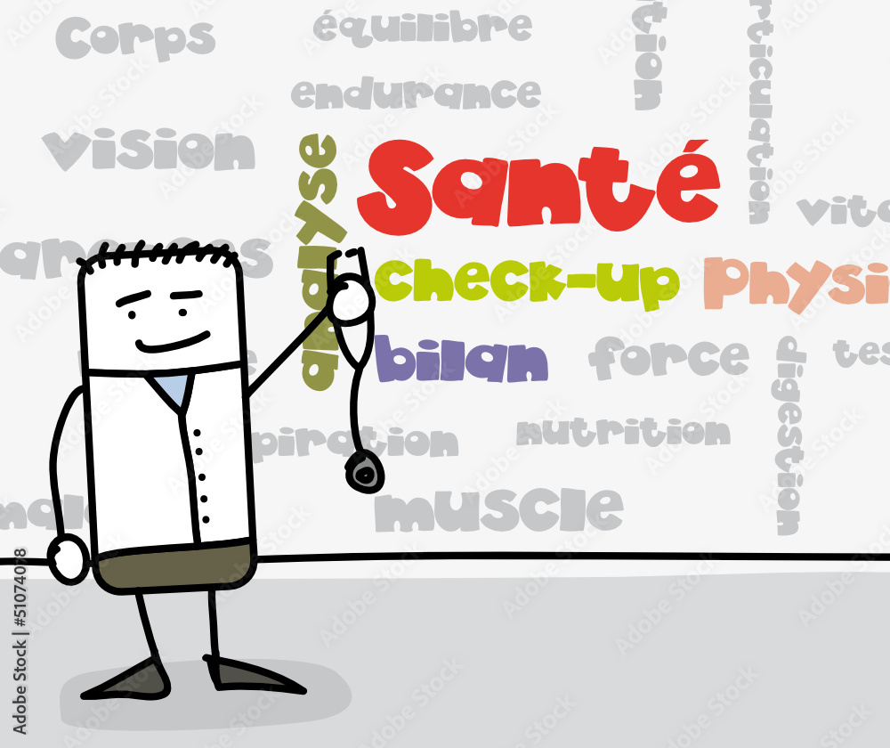 Personnage qui propose de faire un bilan de santé