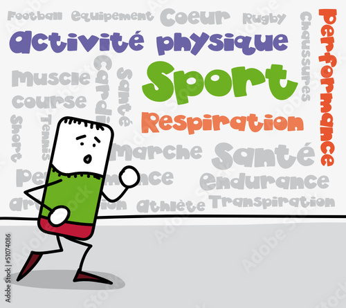Personnage qui court - Tags - mots-clé sport