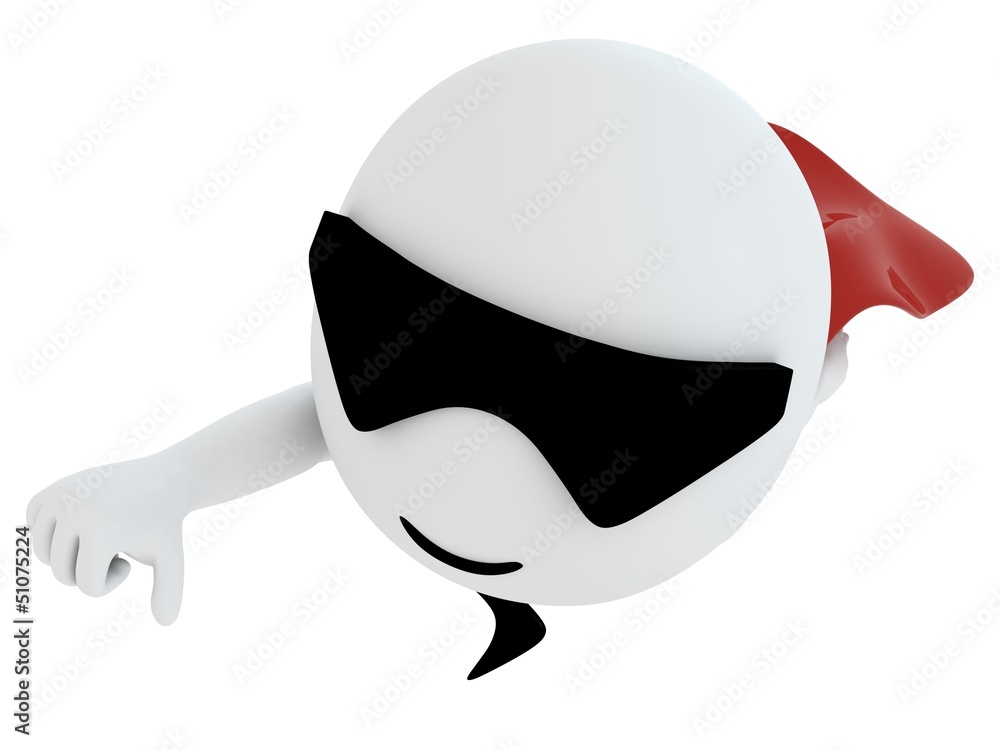 Fototapeta premium 3d super stylish hero with red cape and wearing mask