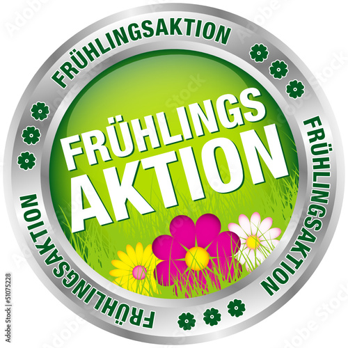 Button "Frühlingsaktion" grün/silber