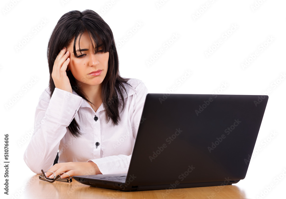 Headache Does Not Let Her Concentrate Headache Does Not Let Her Concentrate