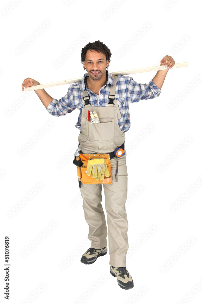 Handyman wearing a toolbelt Handyman wearing a toolbelt
