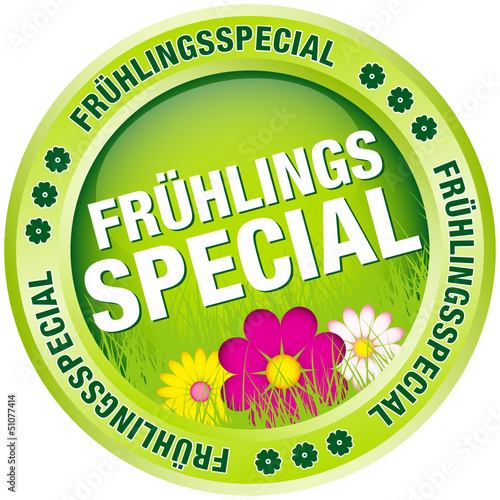 Button "Frühlingsspecial" grün