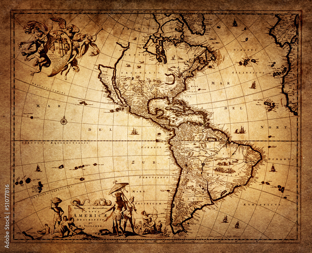 Fototapeta premium map of America 1690.
