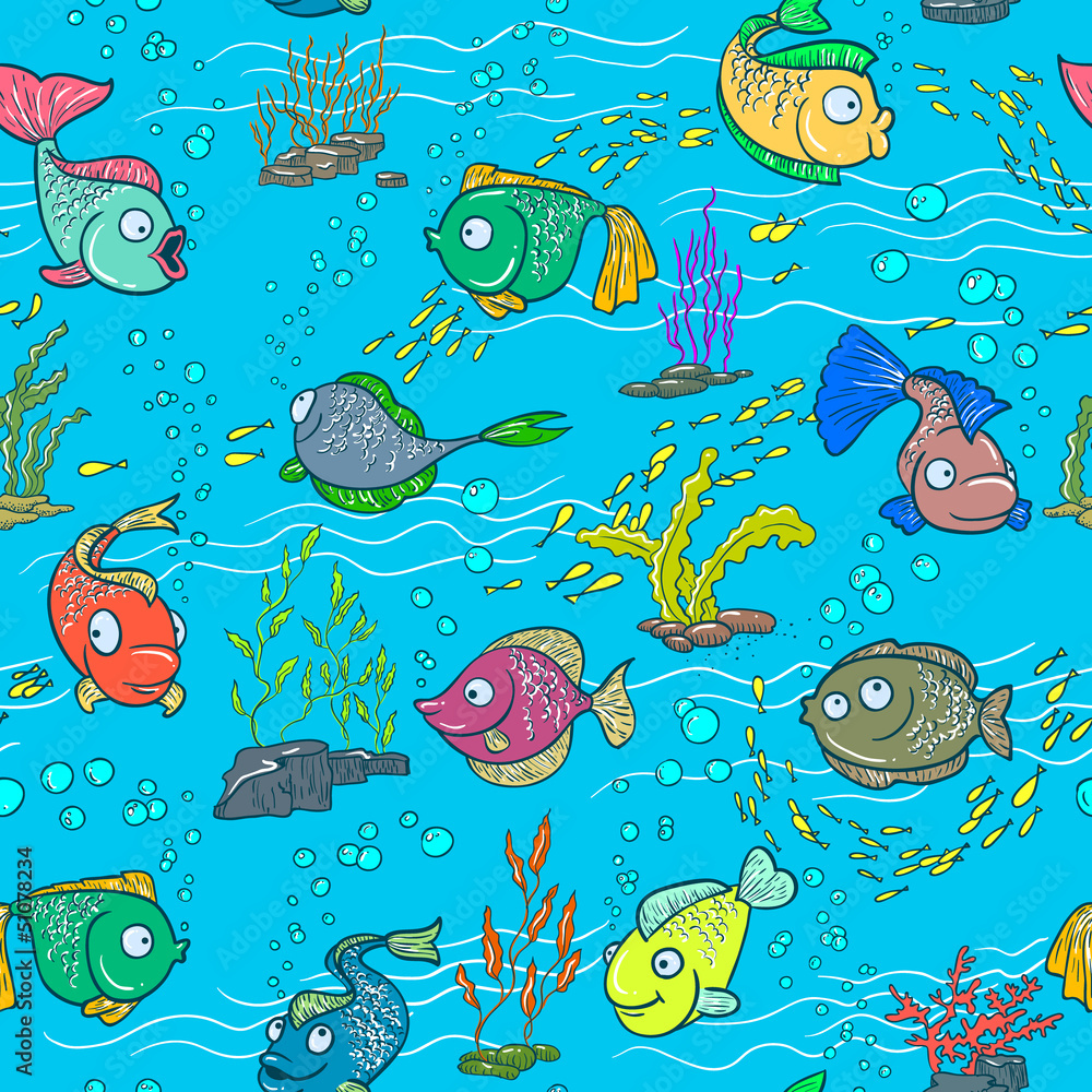 Obraz premium fish seamles