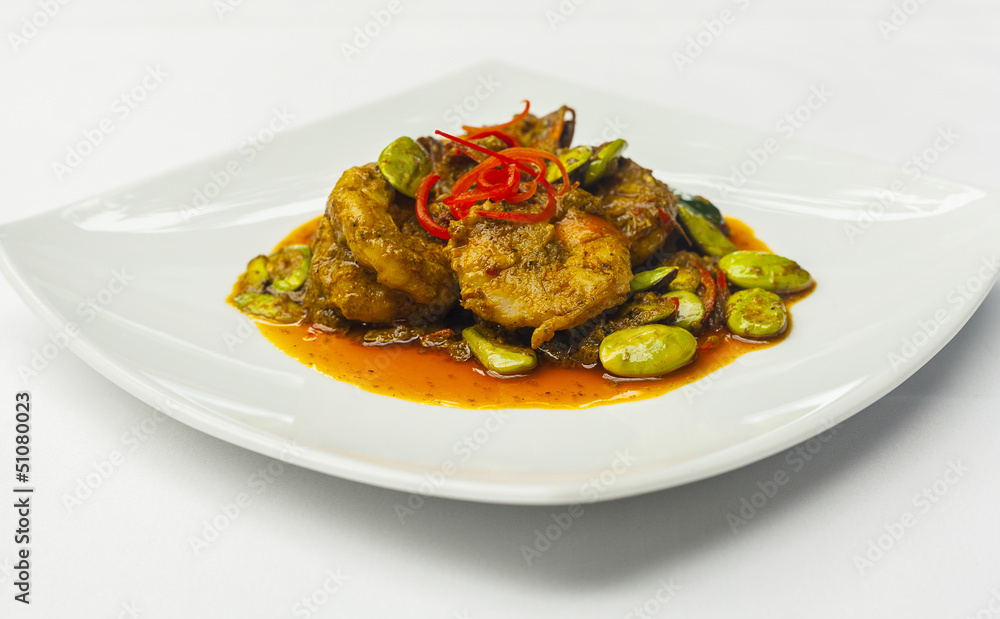 prawn in spicy curry local food of southern of Thailand prawn in spicy curry local food of southern of Thailand
